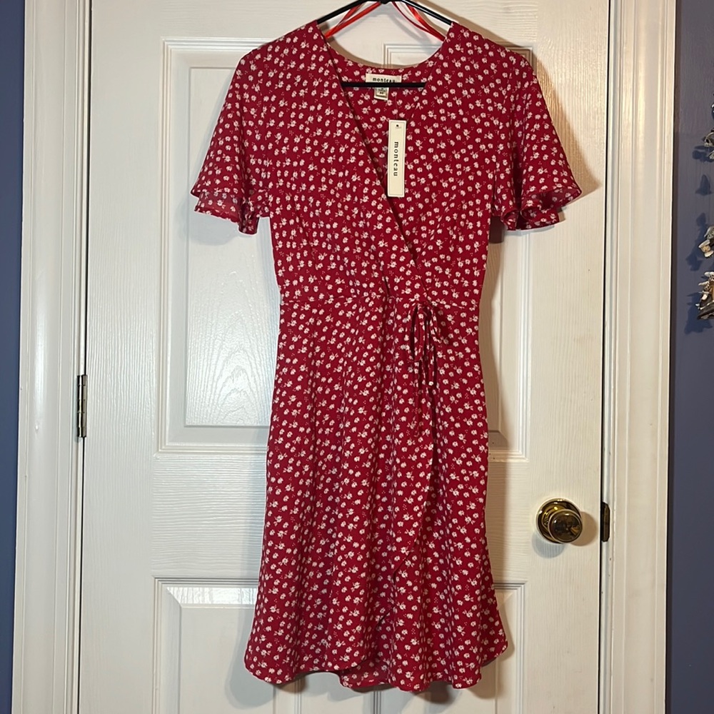 Monteau Red Floral Dress